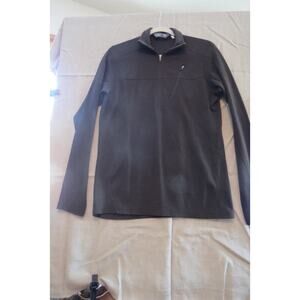 Ibex 100% US Rambouillet Wool Quarter Zip M Dark Brown Made in USA- Womens